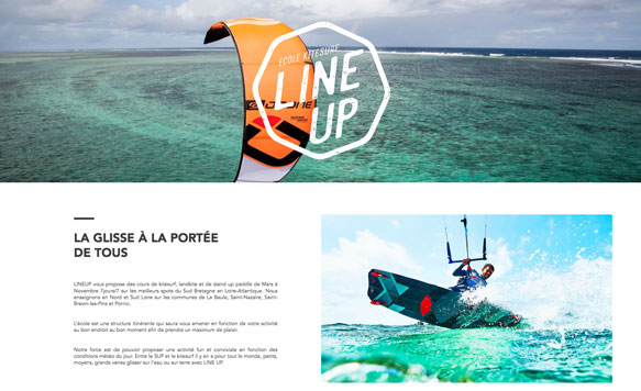 Line Up école de kitesurf [site responsive]